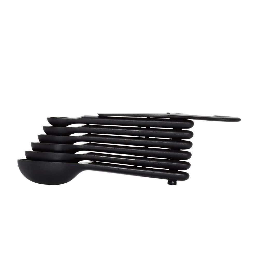 7 Piece Plastic Measuring Spoons - Black F3