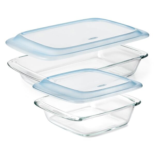 Glass Baking Dish with Lid (2.0 Qt) & Glass Baking Dish with Lid (3.0 Qt) Bundle W2