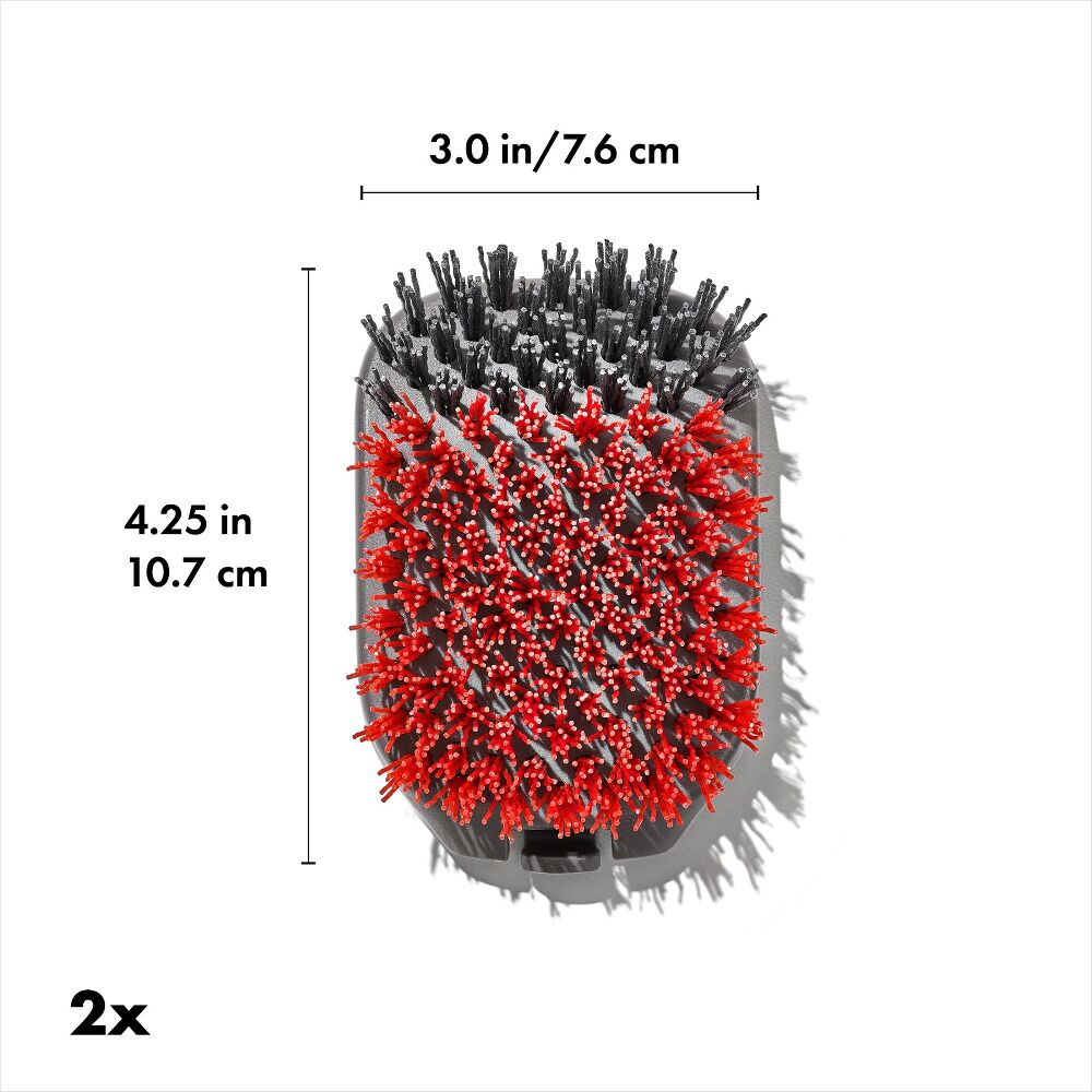 Outdoor Nylon Grill Brush Set of 2 Replacement Heads E1