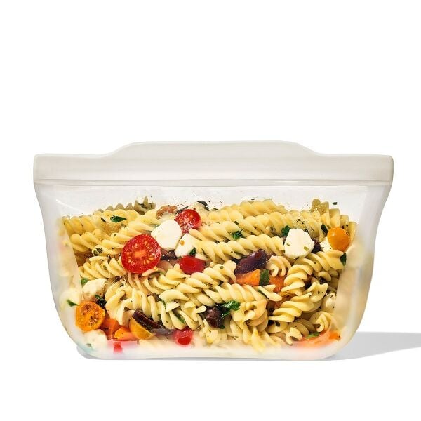 Silicone Reusable Bag - Stand-Up Quart (32 oz) - Oat X2