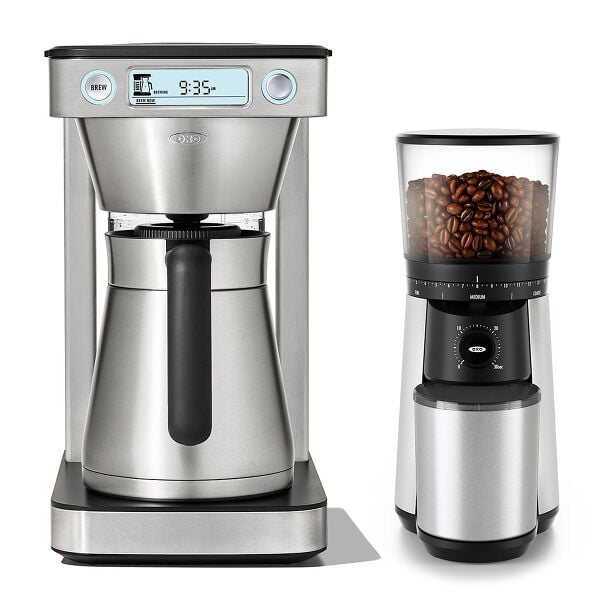 12-Cup Coffee Maker with Podless Single-Serve Function & Conical Burr Coffee Grinder Bundle W7