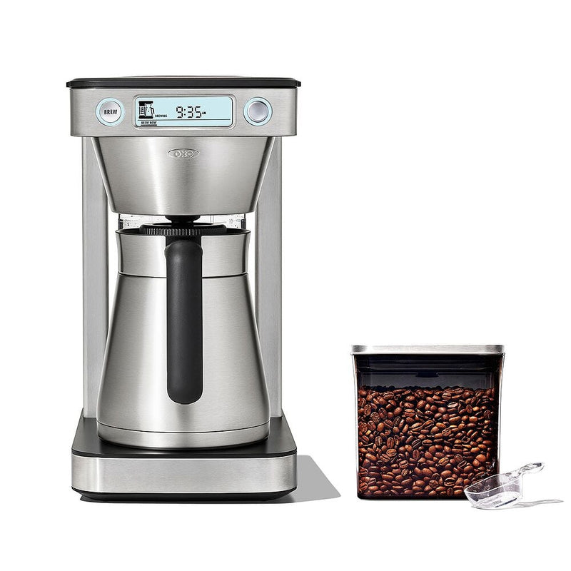 12-Cup Coffee Maker with Podless Single-Serve Function & Steel Coffee POP Container (1.7 Qt) with Scoop Bundle A7