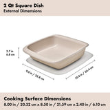 2 Qt Square Stoneware Baking Dish Y1