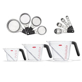 3 Piece Angled Measuring Cup Set & Stainless Steel Measuring Cups and Spoons Set Bundle N7