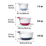 3 Piece Mixing Bowl Set New Colored Handles H1