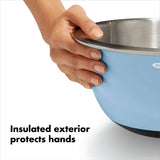 3-Piece Stainless Steel Mixing Bowl Set - Blue/Gray Q9