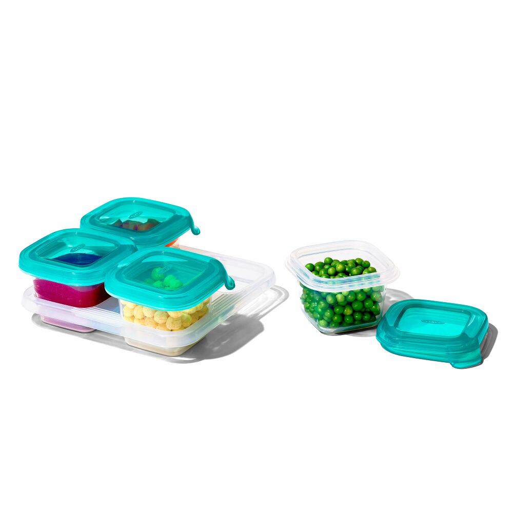 4 oz Baby Blocks™ Silicone Freezer Storage Containers - Tot Teal T8