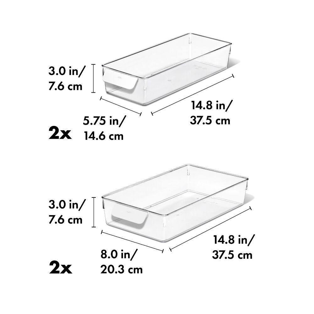 4 Piece Refrigerator Storage Bin Starter Set R9