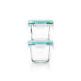 4 Piece Smart Seal Glass Mini Square Container Set O3