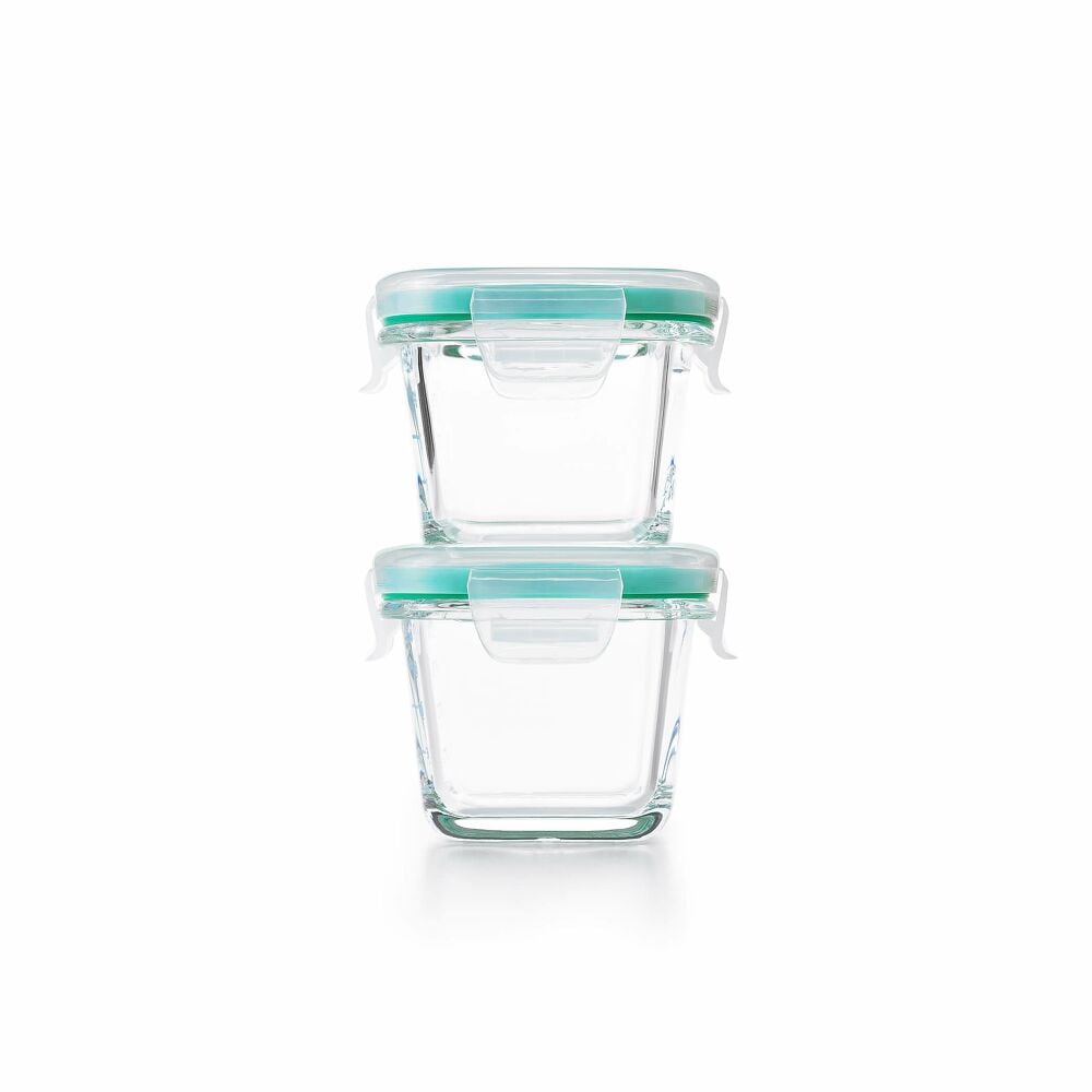4 Piece Smart Seal Glass Mini Square Container Set O3