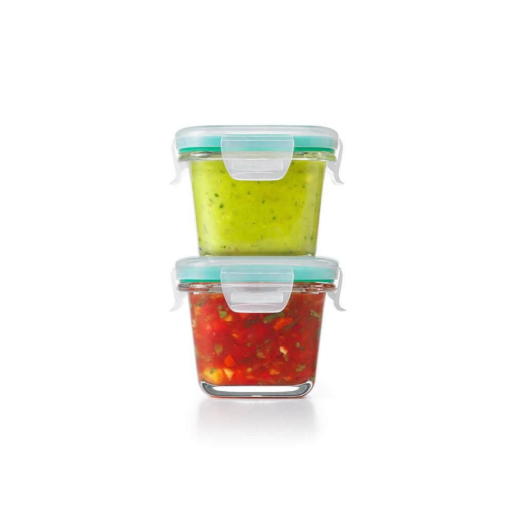 4 Piece Smart Seal Glass Mini Square Container Set O3