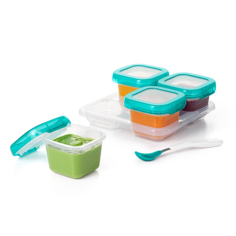 6 oz Baby Blocks™ Plastic Freezer Storage Containers - Tot Teal G7