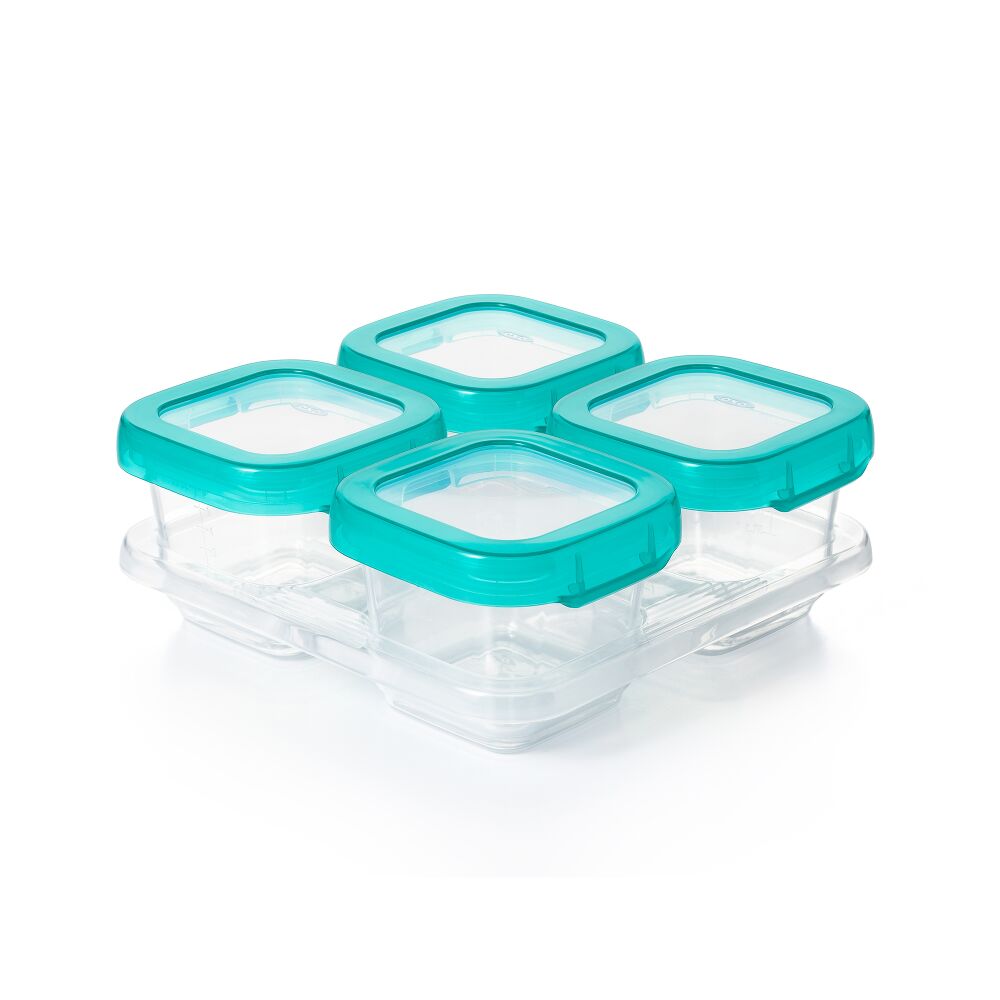 6 oz Baby Blocks™ Plastic Freezer Storage Containers - Tot Teal G7