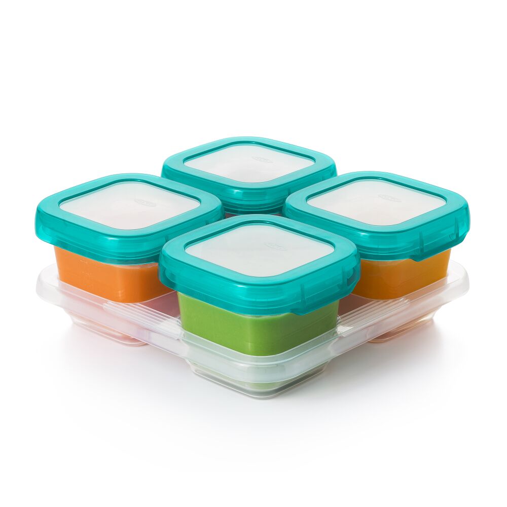 6 oz Baby Blocks™ Plastic Freezer Storage Containers - Tot Teal G7