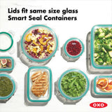 8 Piece Smart Seal Glass Round Container Set O4