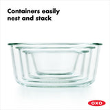 8 Piece Smart Seal Glass Round Container Set O4