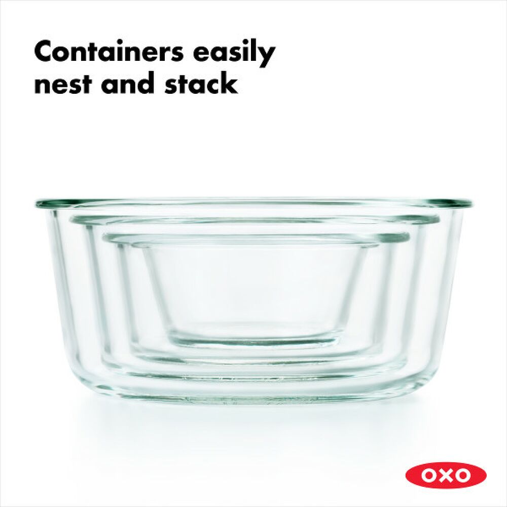 8 Piece Smart Seal Glass Round Container Set O4