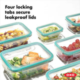 8 Piece Smart Seal Glass Round Container Set O4