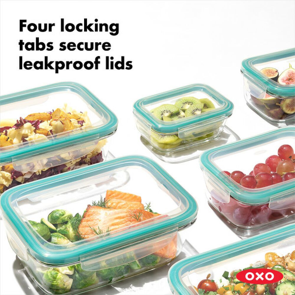 8 Piece Smart Seal Glass Round Container Set O4