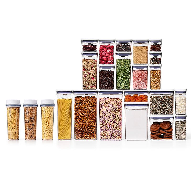 3 Piece Cereal Dispenser Set & 20-Piece POP Container Set Bundle T2