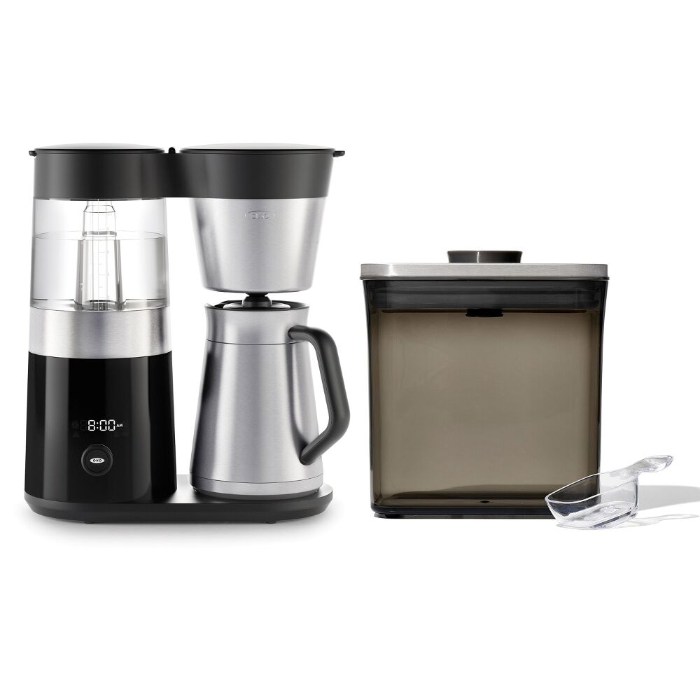 9-Cup Coffee Maker & Steel Coffee POP Container (1.7 Qt) with Scoop Bundle T0