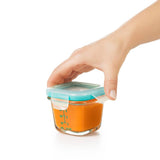 Baby Blocks Glass Food Storage Containers 4 Oz - Tot Teal B2