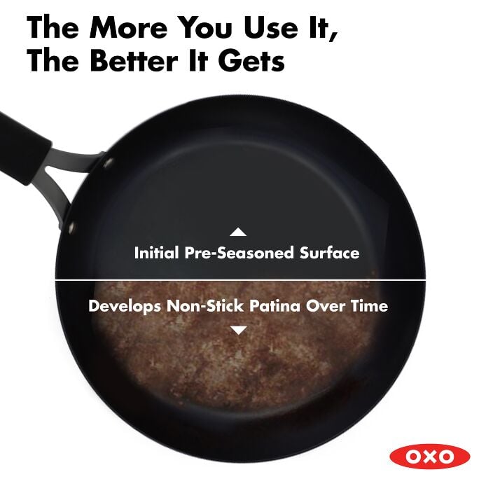 Carbon Steel Obsidian Series 10-Inch Frypan with Silicone Sleeve N4