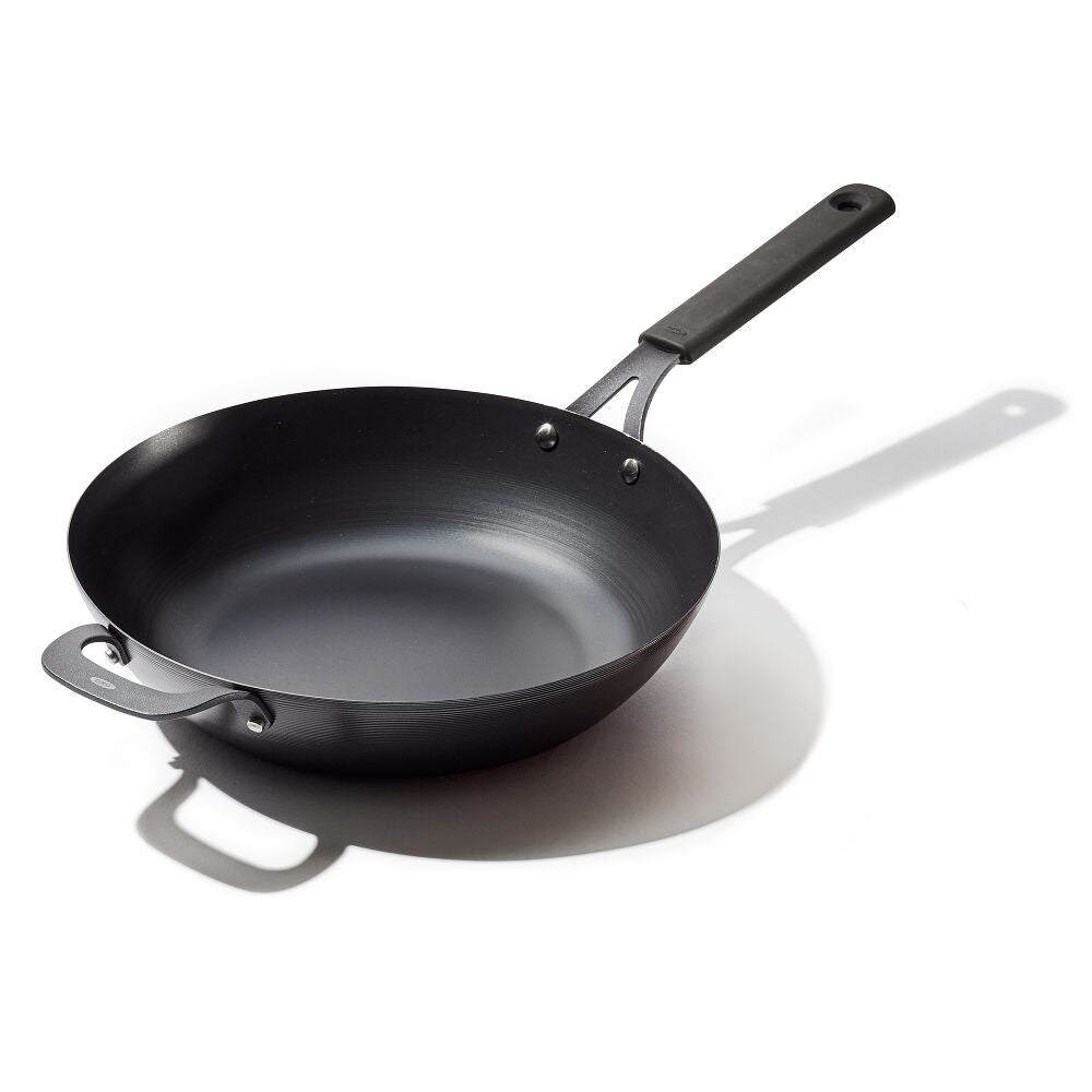 Carbon Steel Obsidian Series 12-Inch Wok with Silicone Sleeve M9