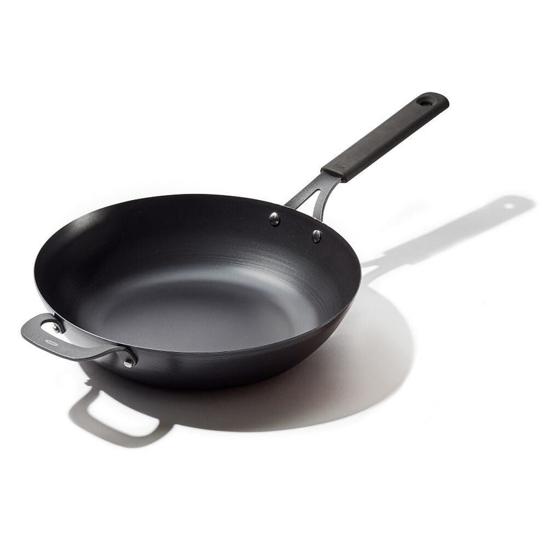 Carbon Steel Obsidian Series 12-Inch Wok with Silicone Sleeve M9