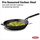 Carbon Steel Obsidian Series 12-Inch Wok with Silicone Sleeve M9