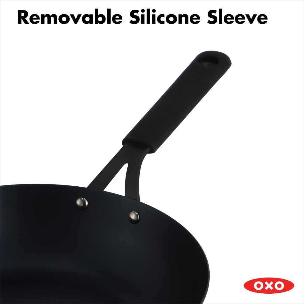 Carbon Steel Obsidian Series 12-Inch Wok with Silicone Sleeve M9
