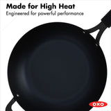 Carbon Steel Obsidian Series 12-Inch Wok with Silicone Sleeve M9