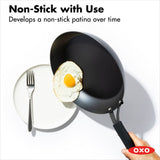 Carbon Steel Obsidian Series 8-Inch Frypan with Silicone Sleeve N3
