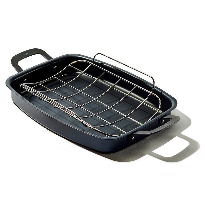 Carbon Steel Obsidian Series Roaster with Rack T6