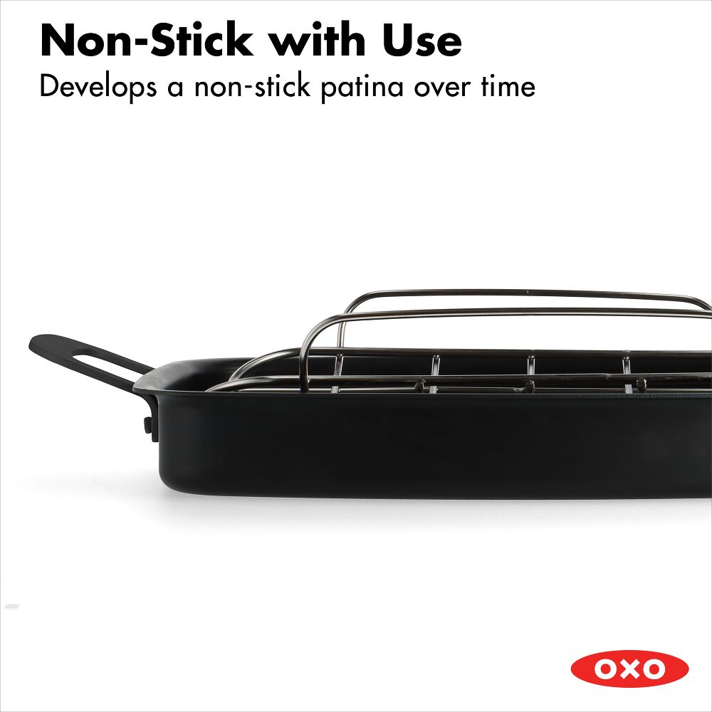 Carbon Steel Obsidian Series Roaster with Rack T6