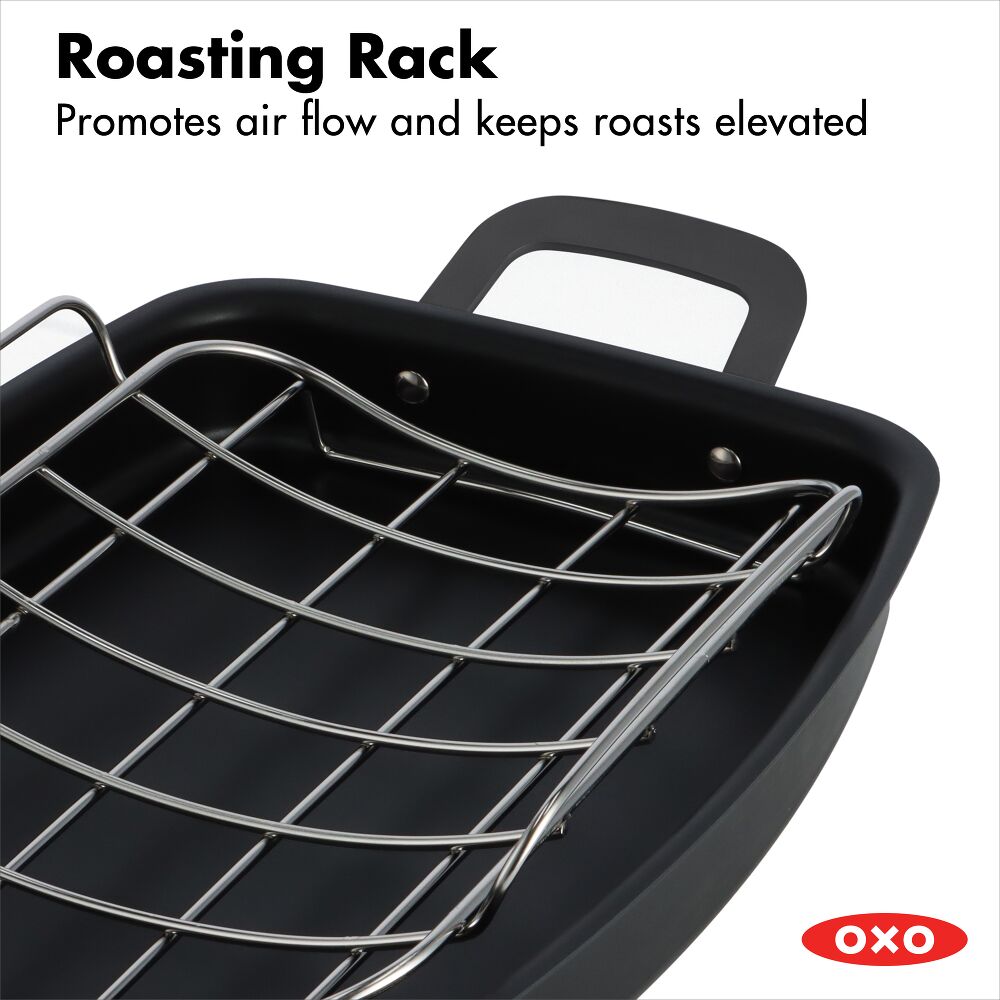 Carbon Steel Obsidian Series Roaster with Rack T6