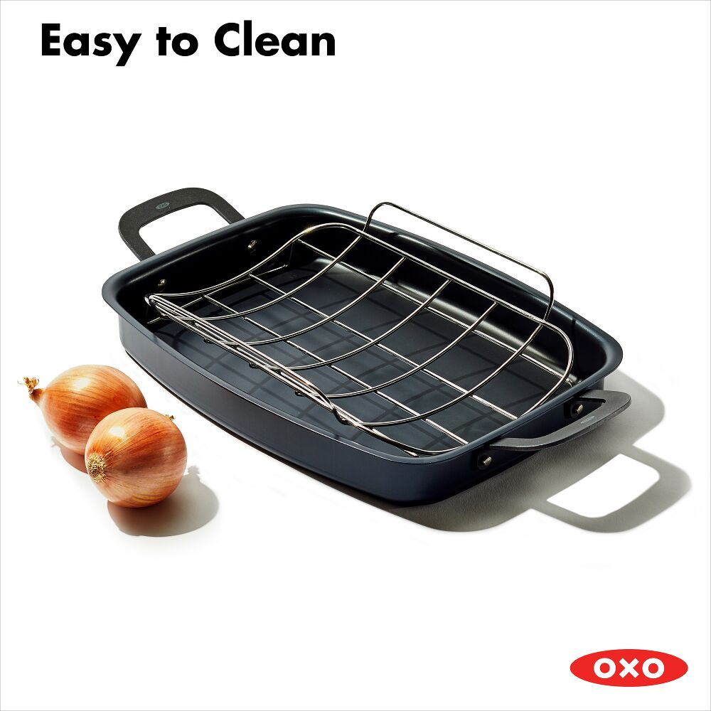Carbon Steel Obsidian Series Roaster with Rack T6