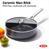 Ceramic Professional Non-Stick 3-Quart Sauté Pan with Lid M8