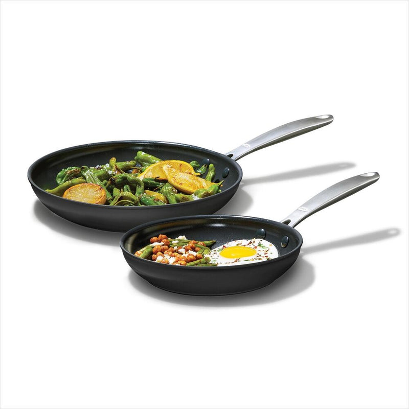 Enhanced Non-Stick 2-Piece Frypan Set — Black B9