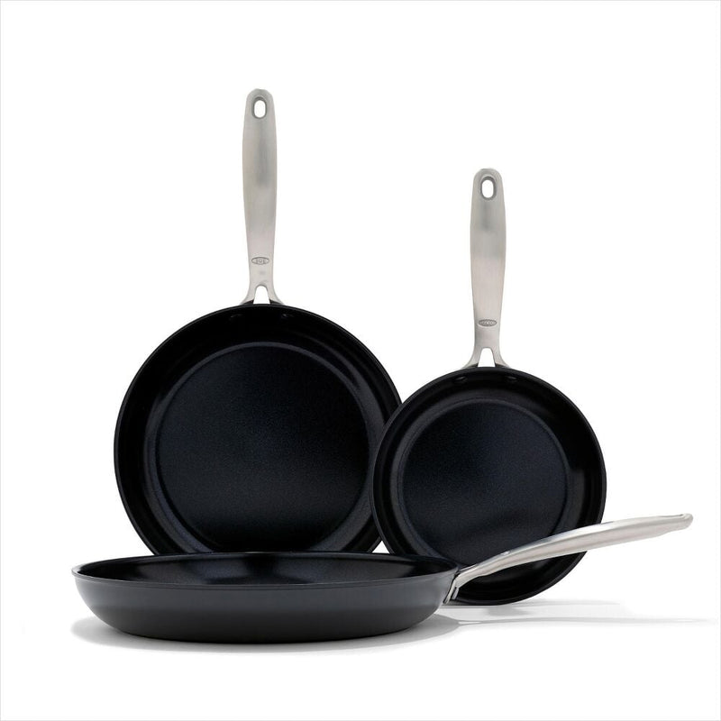 Enhanced Non-Stick 3-Piece Frypan Set — Black Y8