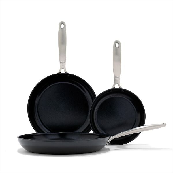 Enhanced Non-Stick 3-Piece Frypan Set — Black Y8