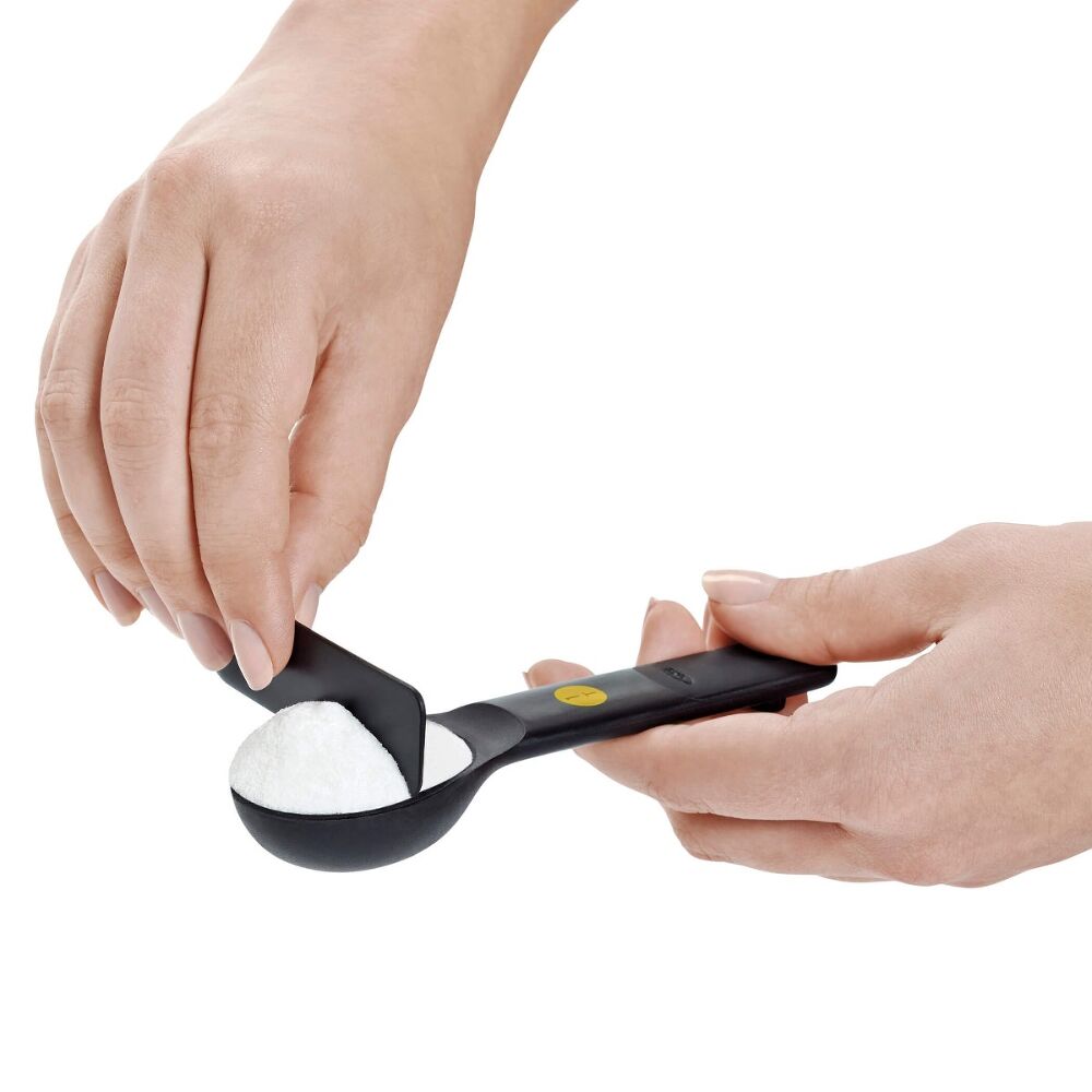 7 Piece Plastic Measuring Spoons - Black F3