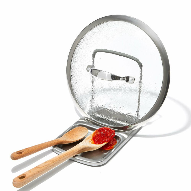 Stainless Steel Spoon Rest with Lid Holder N6