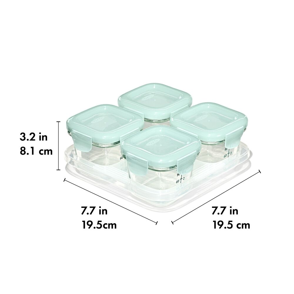 Glass Baby Blocks Food Storage Containers (4 oz) - Opal H2