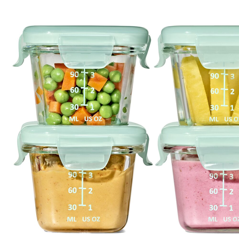 Glass Baby Blocks Food Storage Containers (4 oz) - Opal H2