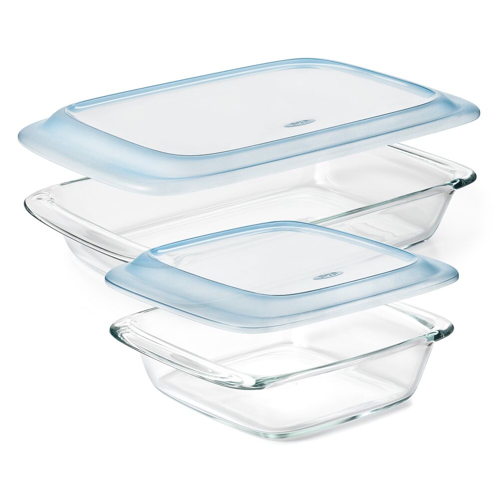 Glass Baking Dish with Lid (2.0 Qt) & Glass Baking Dish with Lid (3.0 Qt) Bundle W2