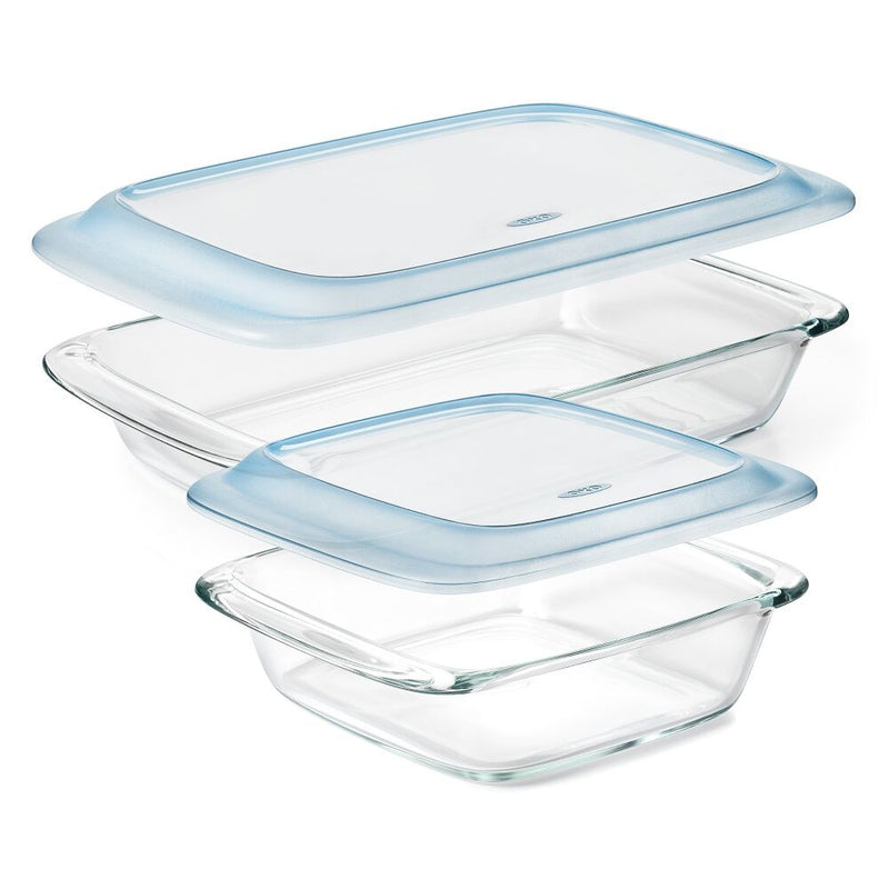 Glass Baking Dish with Lid (2.0 Qt) & Glass Baking Dish with Lid (3.0 Qt) Bundle W2
