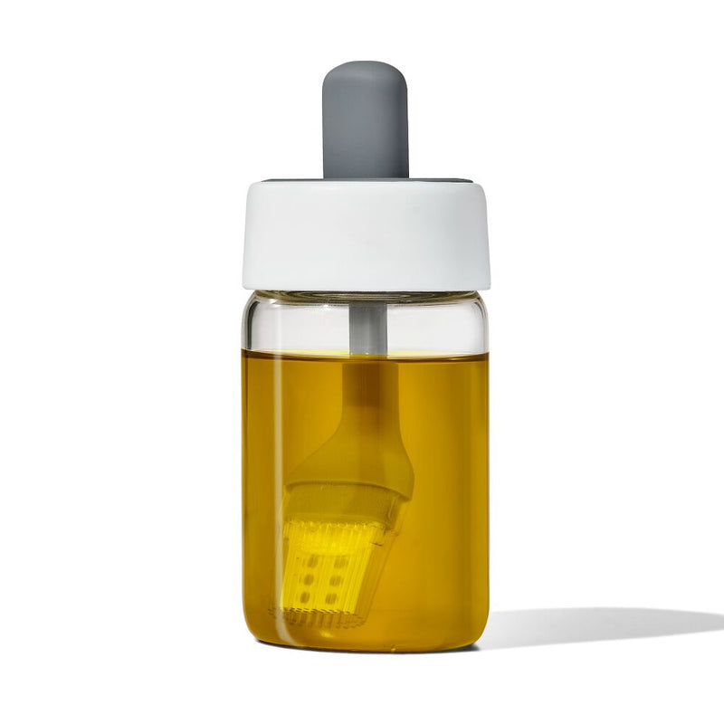 Glass Oil Bottle and Silicone Brush Set N9