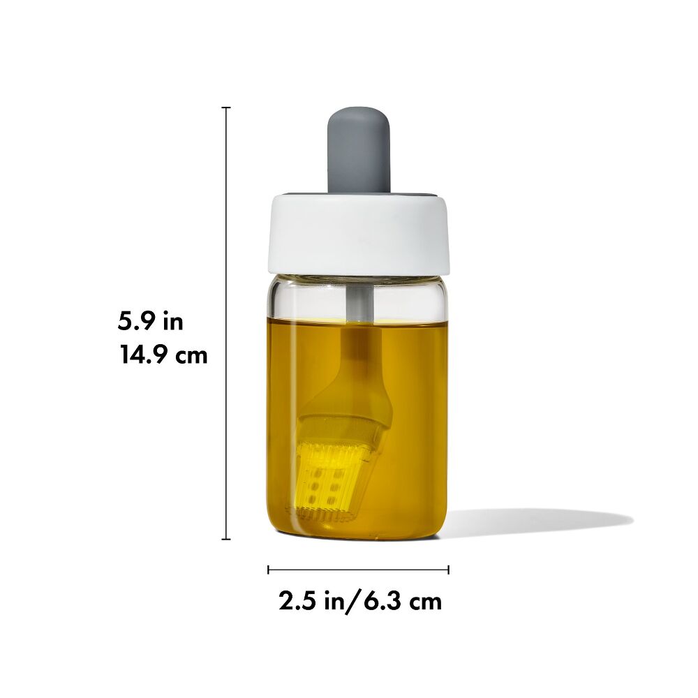 Glass Oil Bottle and Silicone Brush Set N9