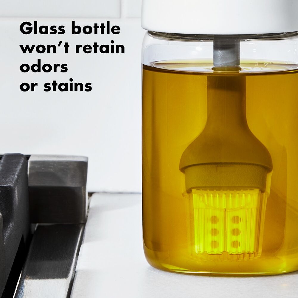 Glass Oil Bottle and Silicone Brush Set N9